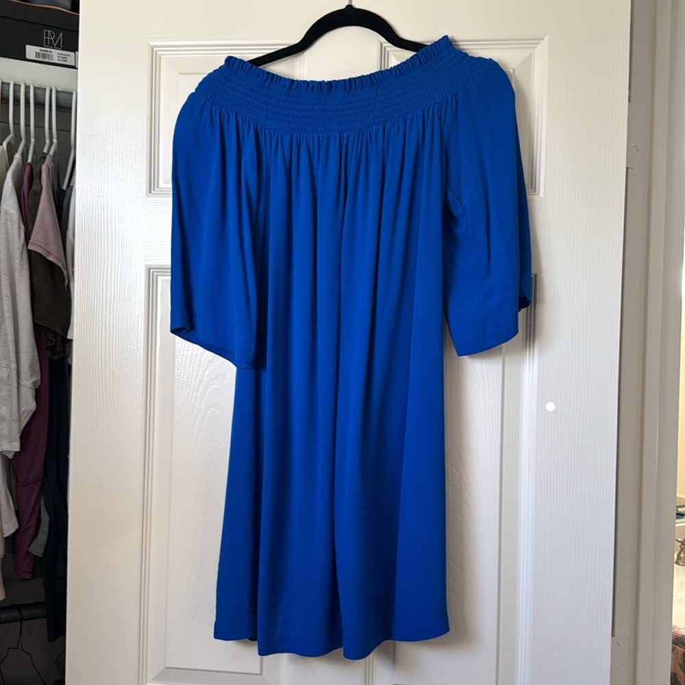 Fifteen Twenty lined off the shoulder blue dress size small New small